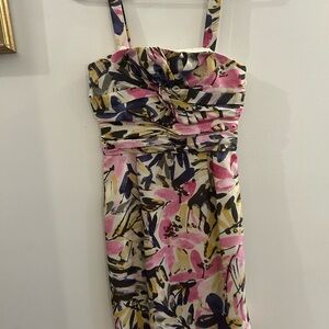 Banana Republic Silk Floral Knotted Strapless Convertible Dress Size 0 Petite